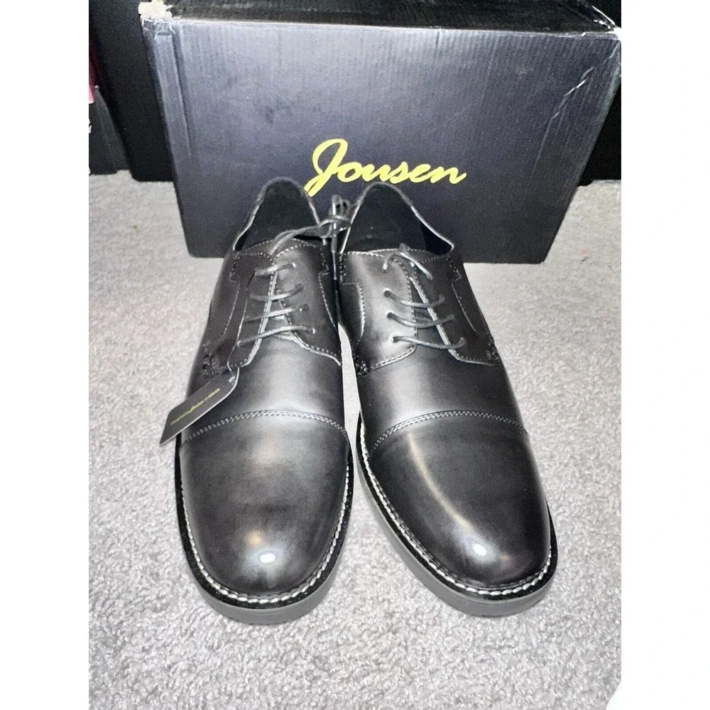 Jousen Milan Amy Black Leather Shoe Formal Casual Brogue Oxford‎ Size 12 Lace-up